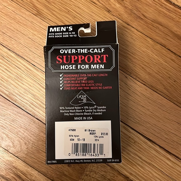NWT Men’s Over The Calf Support Hose Compression Socks - Picture 5 of 6